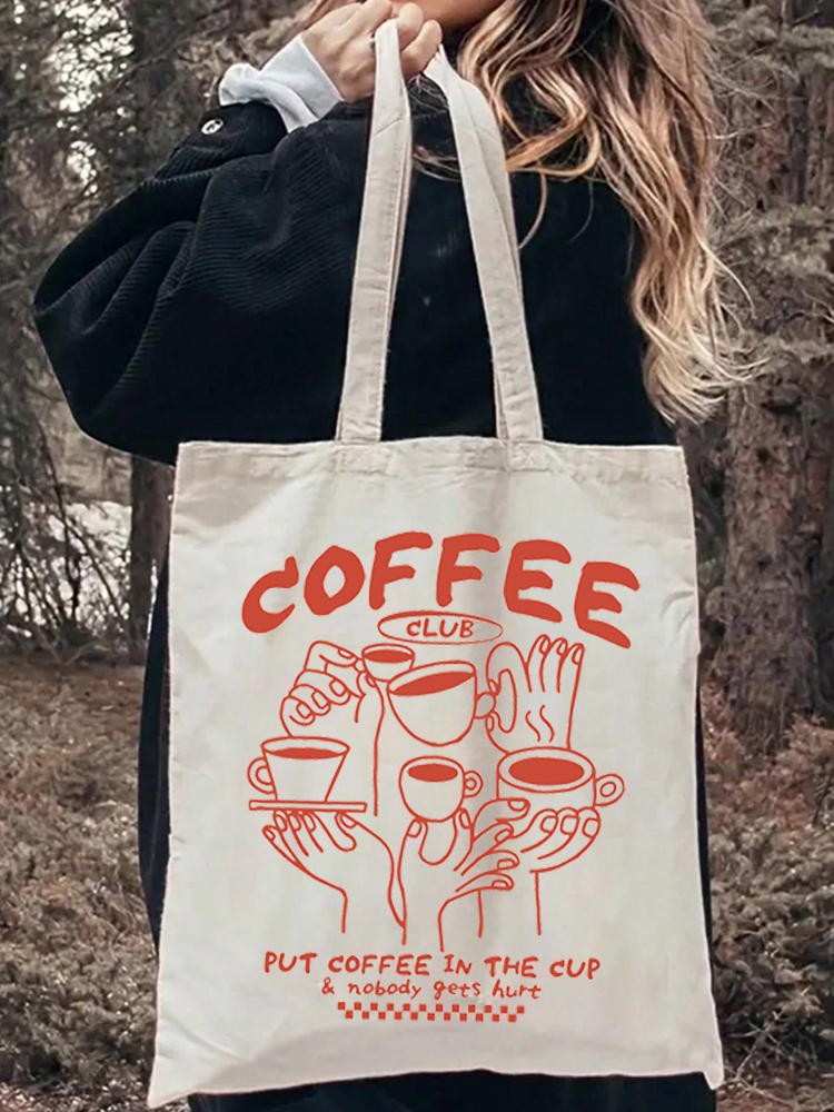 Coffee Equipment Travel Bag - 1pc Coffee Canvas Women Handbags Tote