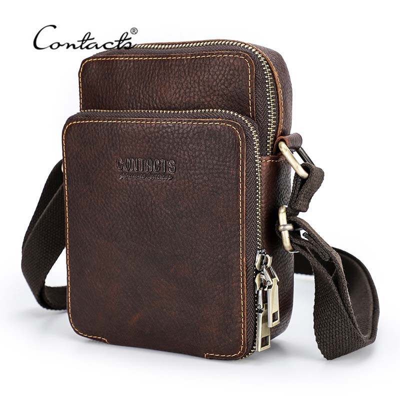 Coffee Equipment Travel Bag - CONTACT'S Genuine Leather Men Mini Crossbody