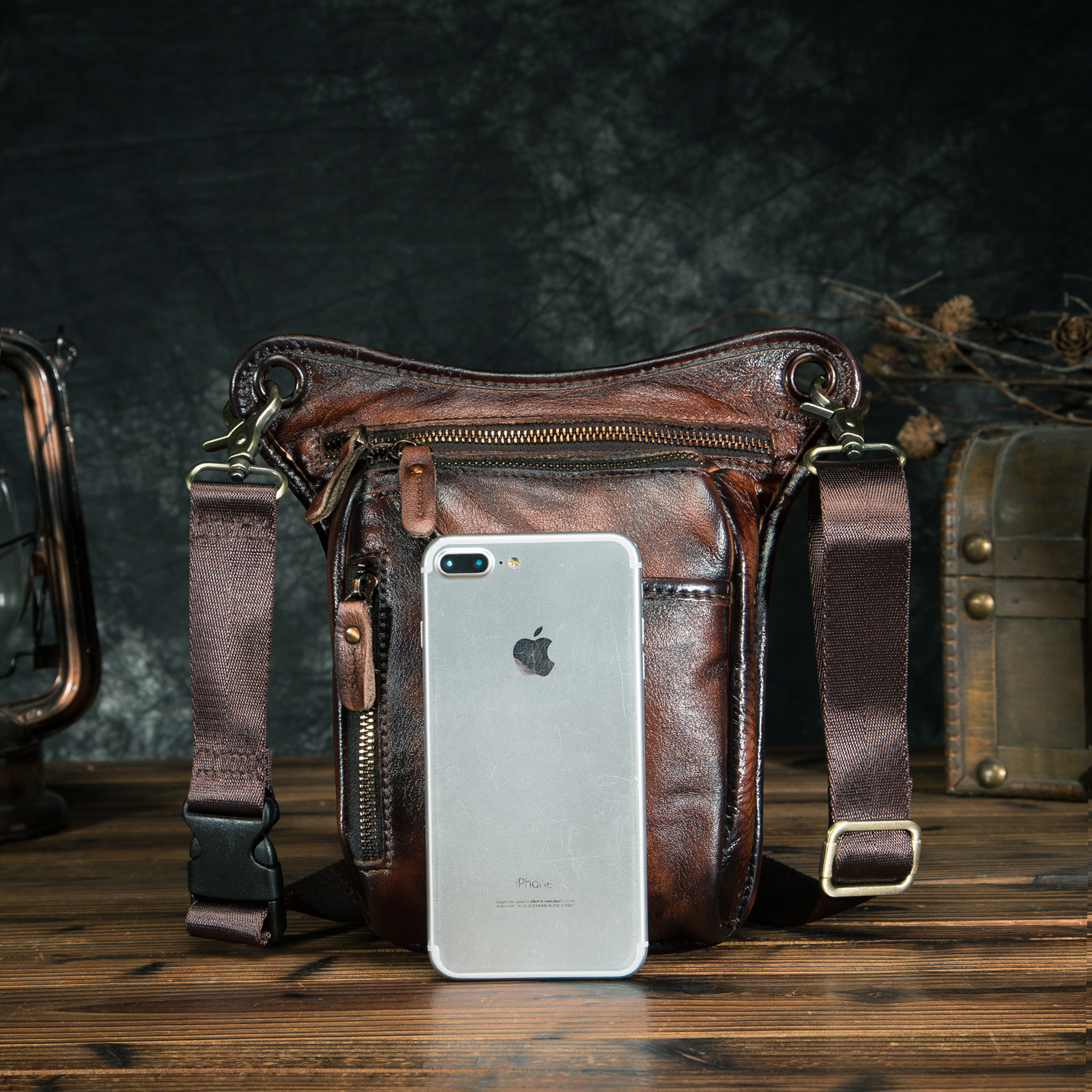Thick Crazy Horse Leather Men  – Coffee Equipment Travel Bag Bewertung und Preis