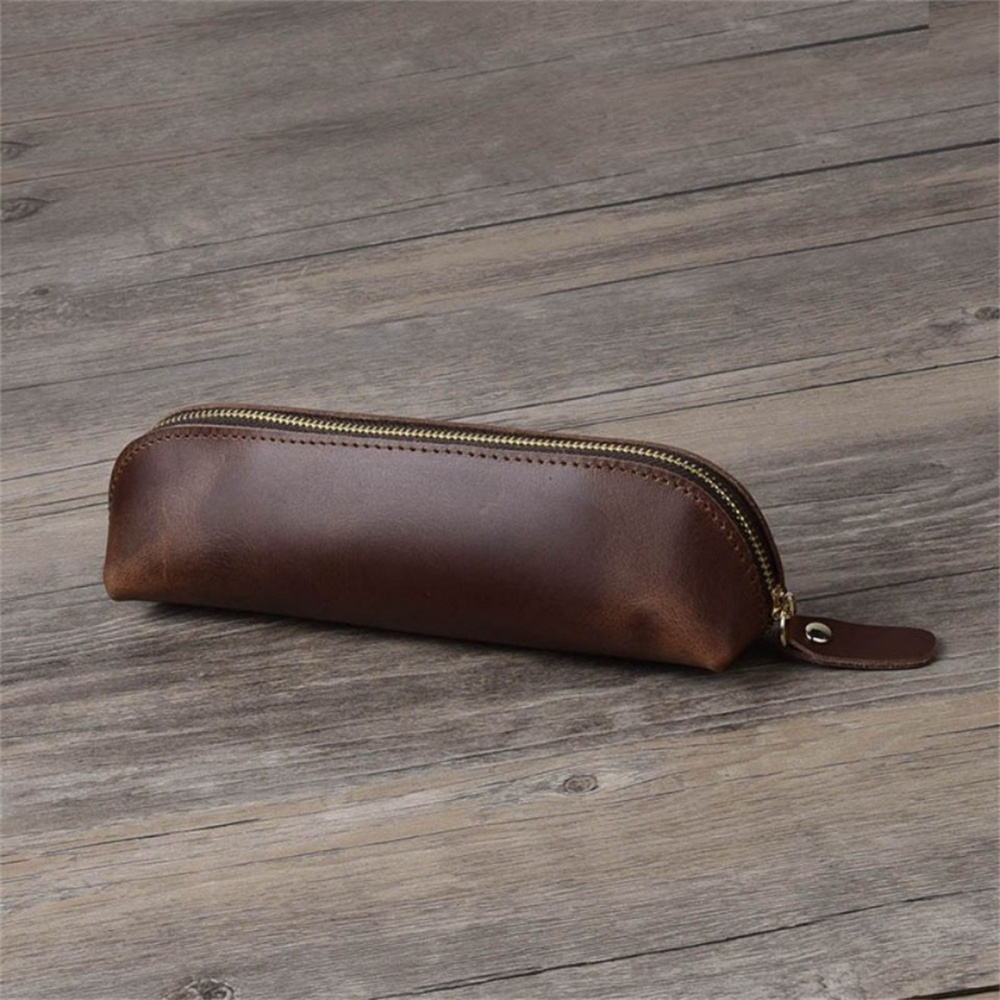 1PC Leather Zipper pencil pen  – Coffee Equipment Travel Bag Bewertung und Preis