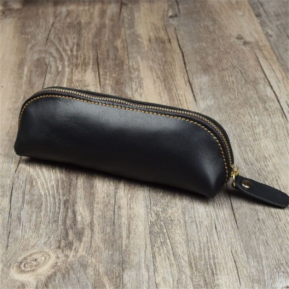 1PC Leather Zipper pencil pen  – Coffee Equipment Travel Bag Bewertung und Preis